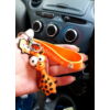 Kép 3/4 - Zsiráf kulcstartó táskadísz narancssárga