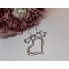 Kép 1/2 - Tripla szív medálos ezüst színű nyaklánc, strasszkövekkel díszítve