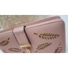 Kép 2/5 - Levél mintás nagy méretű női pénztárca rózsaszín