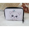 Kép 3/5 - Kis méretű cica mintás pénztárca fehér