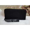 Kép 1/4 - Never give up feliratos egyszínű női pénztárca fekete