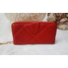 Kép 3/5 - Varrott mintás vastag nagy méretű női pénztárca piros