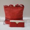 Kép 1/11 - Red lace táska pénztárca szett