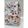 Kép 2/5 - Merev falú virág mintás női hátitáska fehér