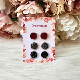 Kézzel készült fülbevaló szett kísérőkártyával