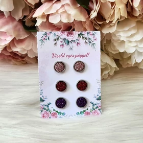 Kézzel készült fülbevaló szett kísérőkártyával