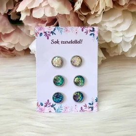 Kézzel készült fülbevaló szett kísérőkártyával