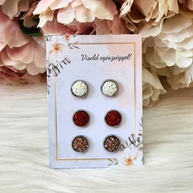 Kézzel készült fülbevaló szett kísérőkártyával