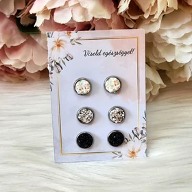 Kézzel készült fülbevaló szett kísérőkártyával