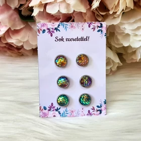 Kézzel készült fülbevaló szett kísérőkártyával