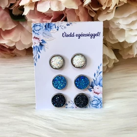 Kézzel készült fülbevaló szett kísérőkártyával