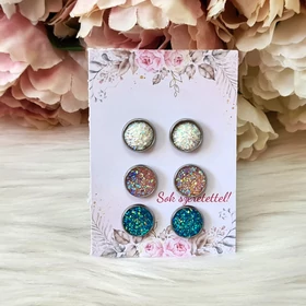 Kézzel készült fülbevaló szett kísérőkártyával