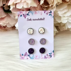 Kézzel készült fülbevaló szett kísérőkártyával