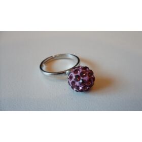 Shamballa strasszköves gyűrű lila