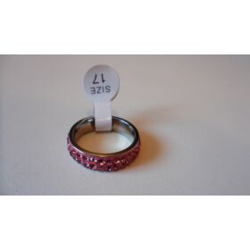 Shamballa strasszköves gyűrű rózsaszín 17mm