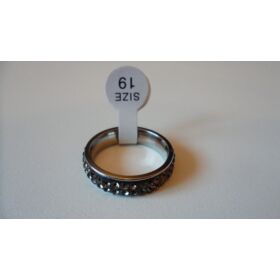 Shamballa strasszköves gyűrű szürke 19mm