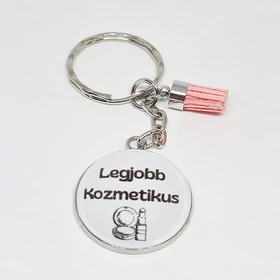 Legjobb kozmetikus üveglencsés feliratos kulcstartó