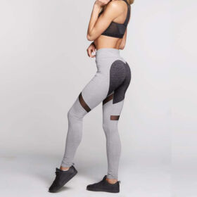 Szürke fekete női leggings, M méret