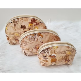 3 db-os mintás neszesszer szett barna