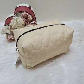 Steppelt mintás kozmetikai táska, sminktáska vajszínű