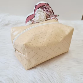 Kozmetikai táska, sminktáska nyomott mintával arany