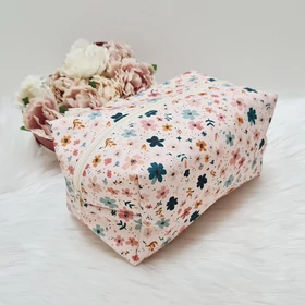 Apró virág mintás kozmetikai táska/sminktáska