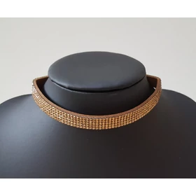 Strasszköves elegáns choker nyaklánc arany