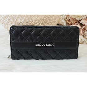 Varrott mintás egyszínű elegáns női pénztárca fekete