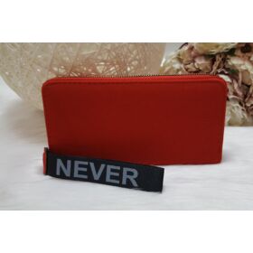 Never give up feliratos egyszínű női pénztárca piros