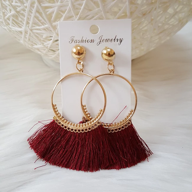 Rojtos lógós fülbevaló bordó