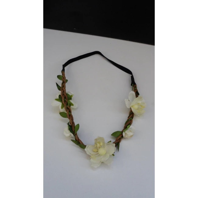 Virágos hajpánt, vajszínű