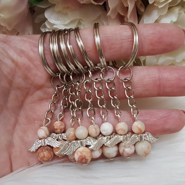 Ásvány angyal kulcstartó