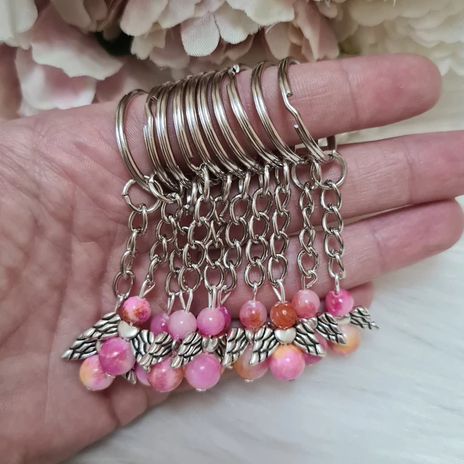 Ásvány angyal kulcstartó