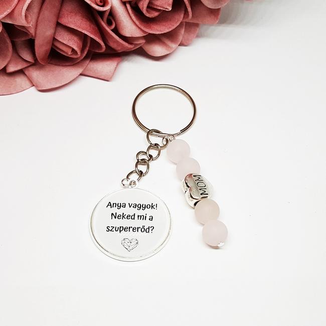 Anya vagyok! Neked mi a szupererőd? egyedi feliratos kulcstartó