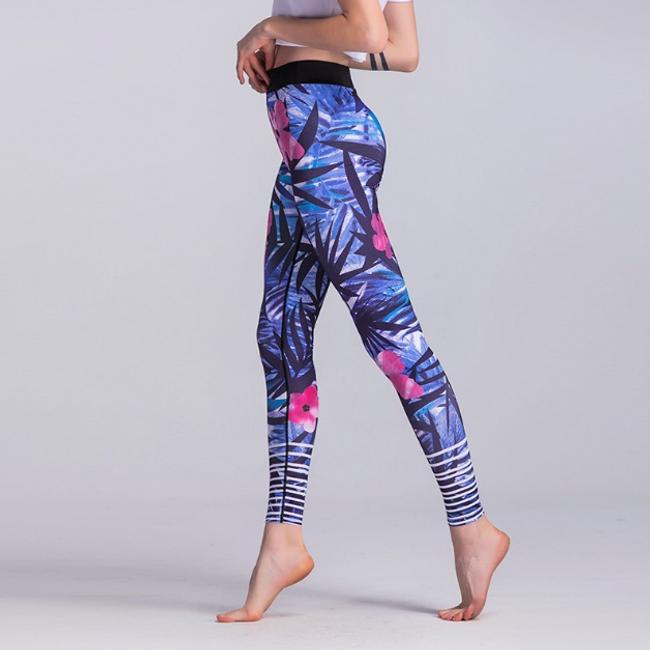 Virág mintás női leggings, L méret