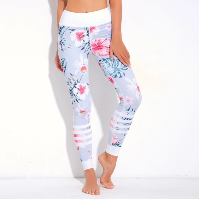 Virág mintás női leggings, S méret
