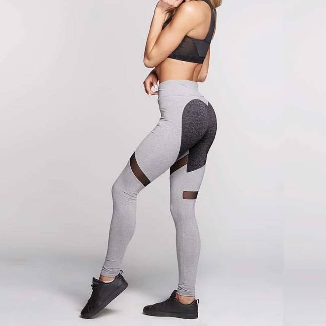 Szürke fekete női leggings, S méret