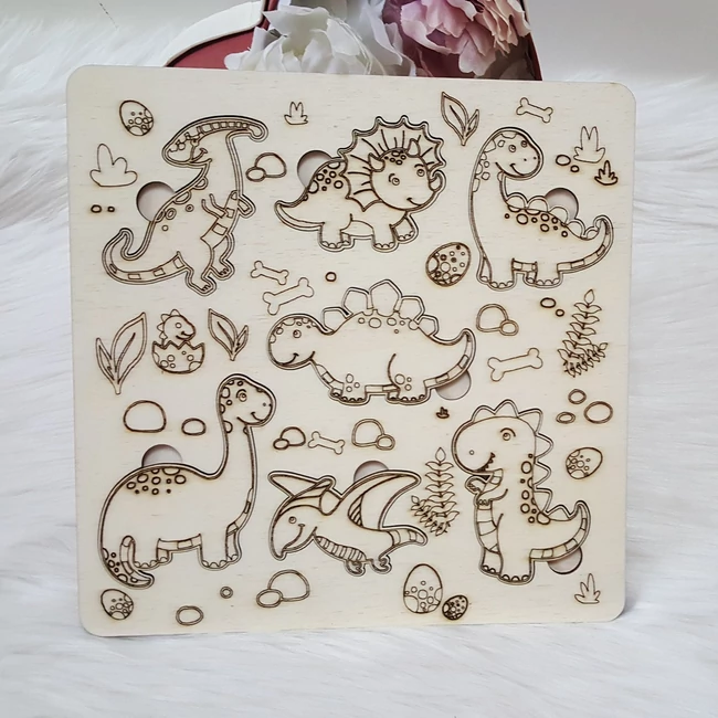 Gyerek kirakós dínó mintával