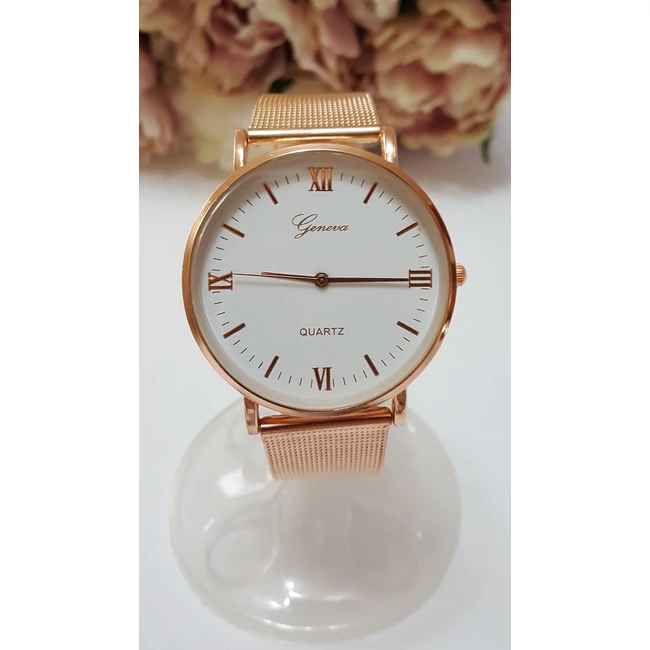 Geneva Quartz fém szíjas női karóra, rose gold