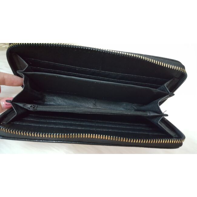 Egyszínű női pénztárca fekete