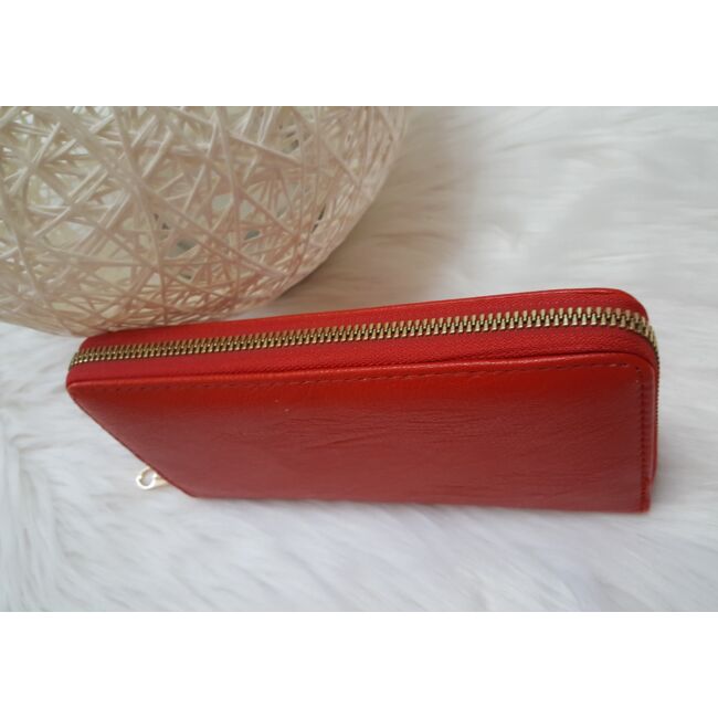 Egyszínű női pénztárca piros