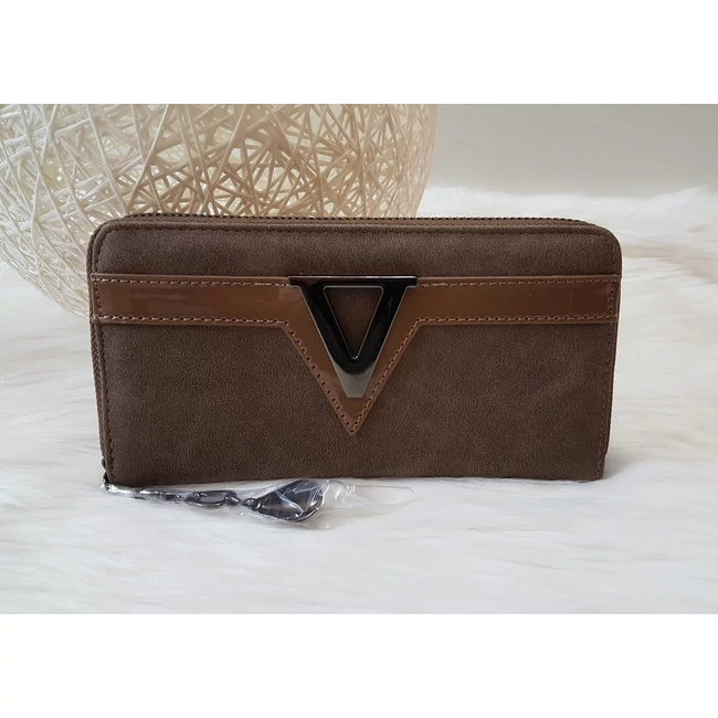 V díszes elegáns női pénztárca barna