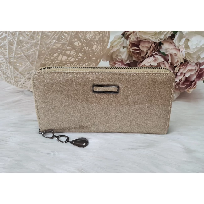 Csillámos elegáns női pénztárca arany