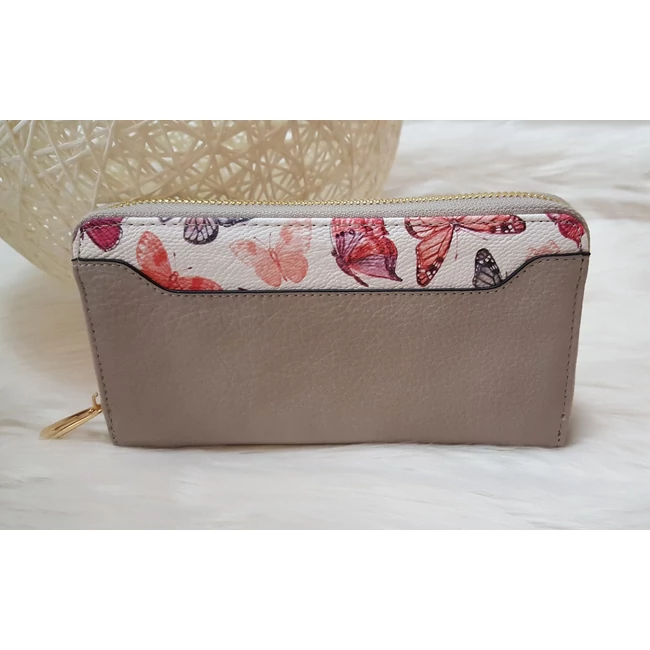 Pillangó mintás női pénztárca szürke