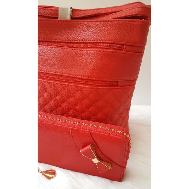Red elegant táska pénztárca szett