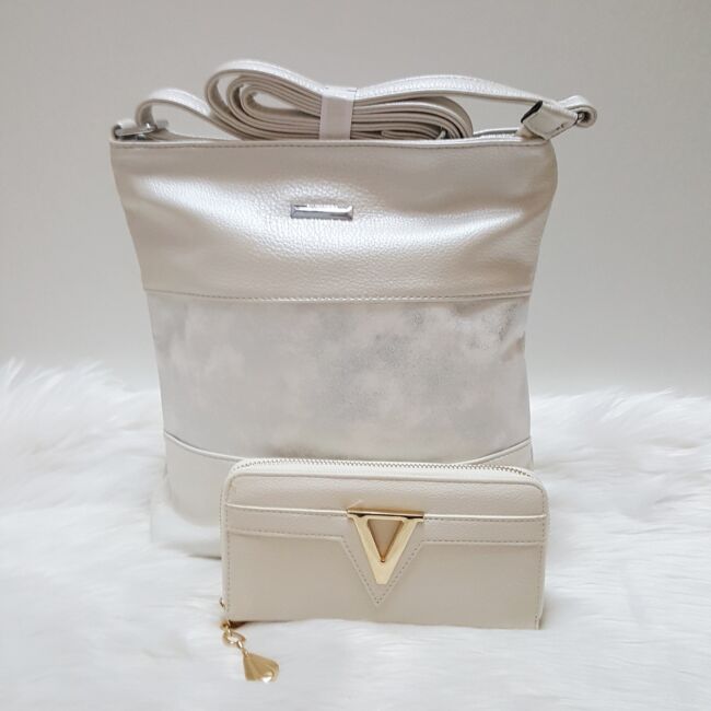 White elegant táska pénztárca szett