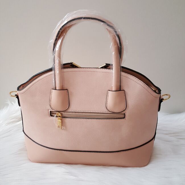 V díszes merev falú elegáns női táska rózsaszín