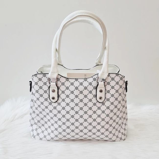 Apró mintás elegáns női kézi válltáska fehér