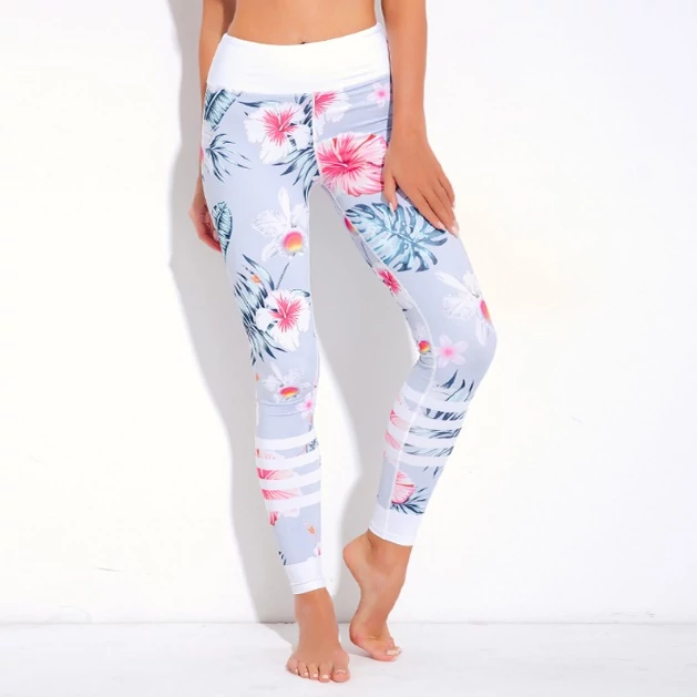 Virág mintás női leggings, S méret