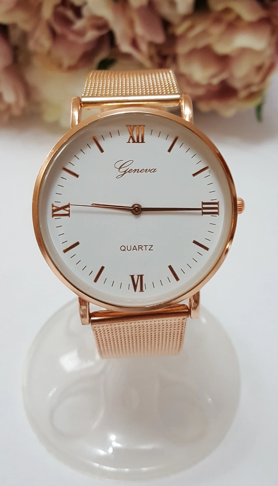 Geneva Quartz fém szíjas női karóra, rose gold